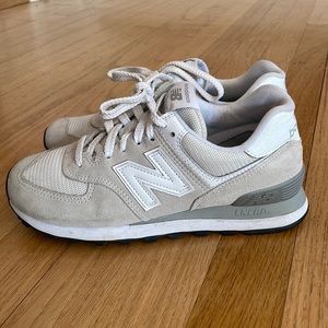 New Balance Classic 574- nimbus cloud with white, size 7 women’s